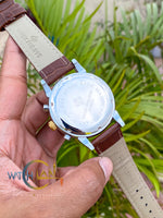 Patek Philippe Moonphase Leather Strap Watch – White Dial