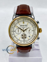 Patek Philippe Moonphase Leather Strap Watch – White Dial