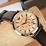 Emporio Armani Classic Chronograph Beige Dial Men’s Watch – AR2433
